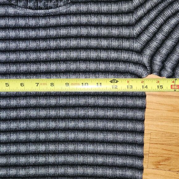 NWT Neesha Black Gray Striped Dress Women M Polyester - Picture 7 of 9